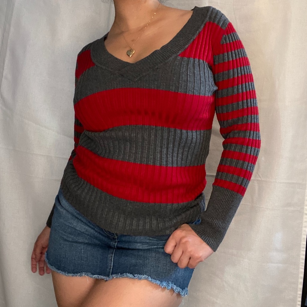 Love by Design _ Red/Grey Long Sleeve _ Stretchy
